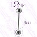 Barbell de acero quirúrgico 1,2mm y bola de 4mm