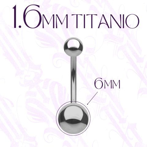 Banana ombligo Titanio 1,6mm bola 6mm