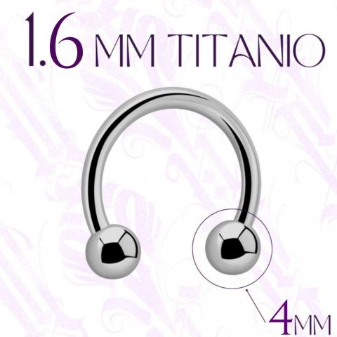 Circular Barbell Titanio 1,6 bola 4mm