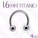 Circular Barbell Titanio 1,6 bola 4mm