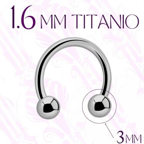 Circular barbell TITANIO 1,6 mm y bola de 3mm