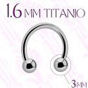 Circular barbell TITANIO 1,6 mm y bola de 3mm