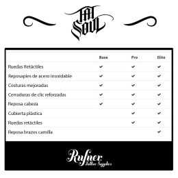 TATSOUL SILLÓN DE TATUAJE 370-S BLACK